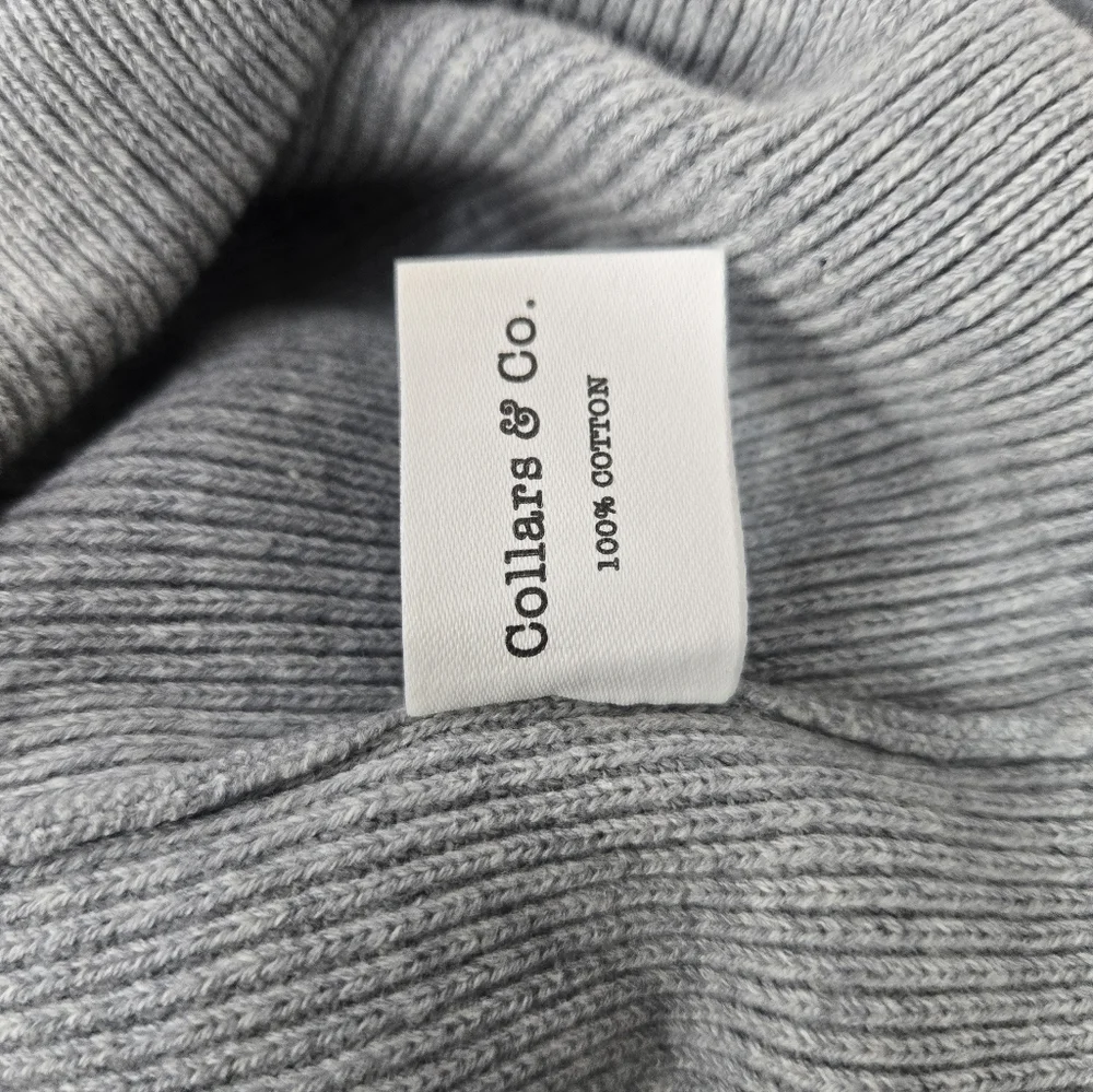 Collars & Co Men's Large Gray Double Knit Premium Cotton Hoodie Sweater New
